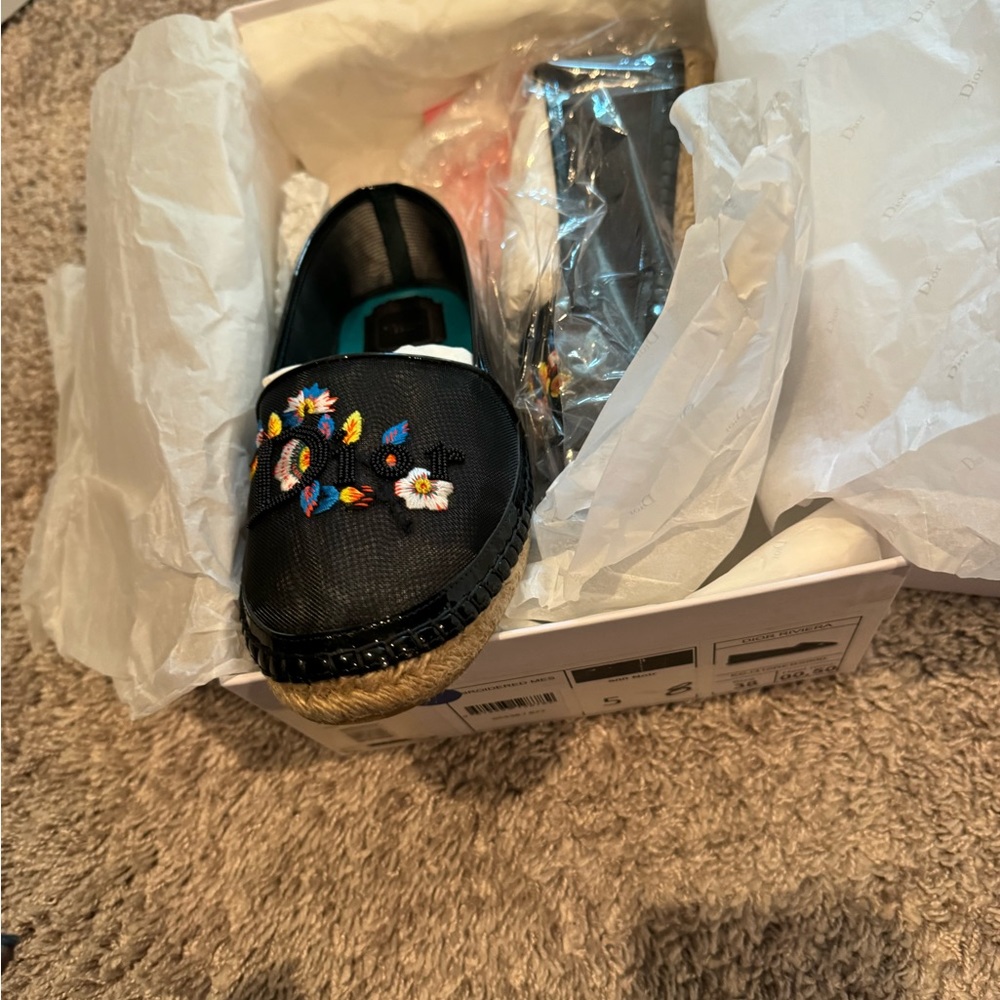 dior slip on sea through mule